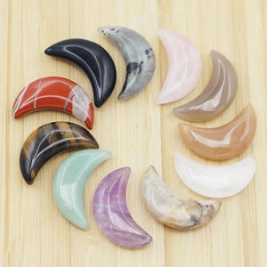 Moon Shaped Natural Stone Crystals Home Ornament Decor 12Pcs