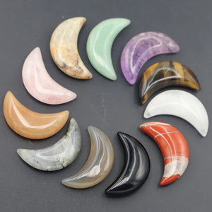 Moon Shaped Natural Stone Crystals Home Ornament Decor 12Pcs