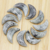 Natural Stone Moon Shaped Larvikite Labradorite Crystals Home Decor