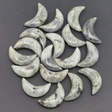 Natural Stone Moon Shaped Larvikite Labradorite Crystals Home Decor