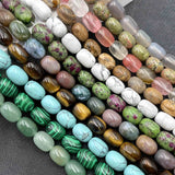 Natural Stone Agates Turquoises Tiger Eye Barrel Beads DIY Bracelet