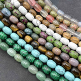 Natural Stone Agates Turquoises Tiger Eye Barrel Beads DIY Bracelet