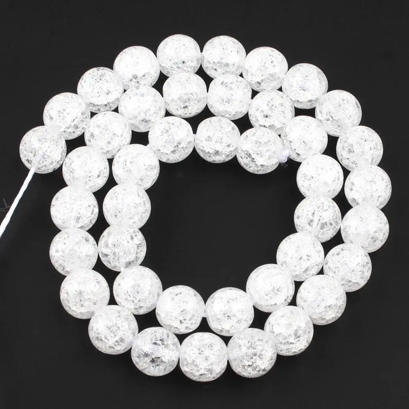 Cracked Quartz Crystal Beads 6/8/10mm Round Loose Beads for Jewelry Making