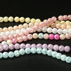 Cracked Quartz Crystal Beads 6/8/10mm Round Loose Beads for Jewelry Making
