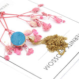 Crystal Cruzy Metal Chain Pendant Necklace 15x15MM for Women Men