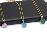 Crystal Cruzy Metal Chain Pendant Necklace 15x15MM for Women Men