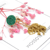 Crystal Cruzy Metal Chain Pendant Necklace 15x15MM for Women Men