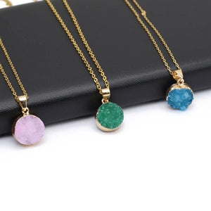 Crystal Cruzy Metal Chain Pendant Necklace 15x15MM for Women Men