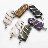 Hexagonal Wire Arrow Pendant Necklace 4Pcs