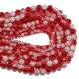 Multicolor Snow Cracked Quartz Crystal Beads 6-10mm