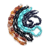 Indian Agate Stone Necklace with Pine Charm