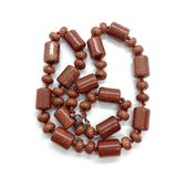 Indian Agate Stone Necklace with Pine Charm