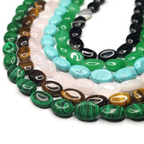 Oval Rose Quartz Sand Stone Agate Bead Necklace