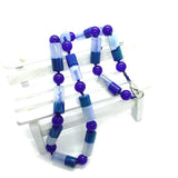 Natural Stone Necklace Cylindrical Agate Two-color Polished Round Bead