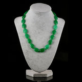 Red Agates Necklace Egg Shape Beads 18 inch