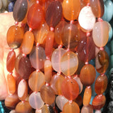 Red Agates Necklace Egg Shape Beads 18 inch