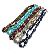 Natural Stone Necklace Tiger Eye Green Agate Amethyst Pendant