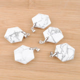 Polygon Shape Turquoise Pendant Natural Stone Necklace DIY 5pcs