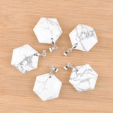 Polygon Shape Turquoise Pendant Natural Stone Necklace DIY 5pcs