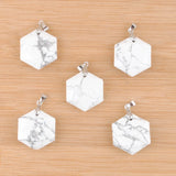 Polygon Shape Turquoise Pendant Natural Stone Necklace DIY 5pcs
