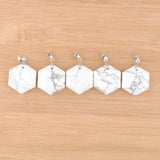 Polygon Shape Turquoise Pendant Natural Stone Necklace DIY 5pcs