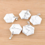 Polygon Shape Turquoise Pendant Natural Stone Necklace DIY 5pcs