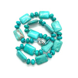 Natural Stone Necklace Rectangle Red Agate Malachite Jewelry for Women