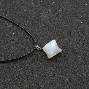 Stone Necklace Rose Quartz Green Aventurine Yellow Jade Agate Pendants Chain