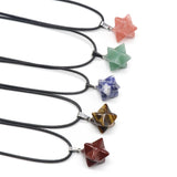 Stone Necklace Rose Quartz Green Aventurine Yellow Jade Agate Pendants Chain