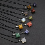 Stone Necklace Rose Quartz Green Aventurine Yellow Jade Agate Pendants Chain