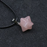 Stone Necklace Rose Quartz Green Aventurine Yellow Jade Agate Pendants Chain