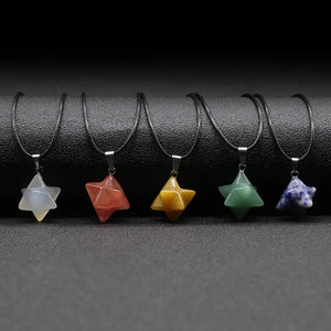 Stone Necklace Rose Quartz Green Aventurine Yellow Jade Agate Pendants Chain