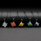 Stone Necklace Rose Quartz Green Aventurine Yellow Jade Agate Pendants Chain