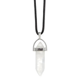 Natural Stone Necklace Hexagon Column Quartz Pendant
