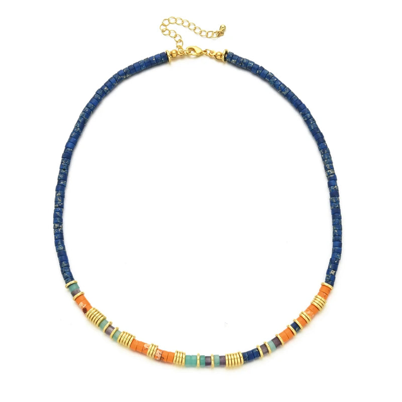 Bohemian Vintage Natural Stone Necklace Choker Jewelry