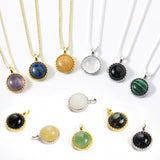 Natural Stone Pendant Necklace 925 Sterling Silver