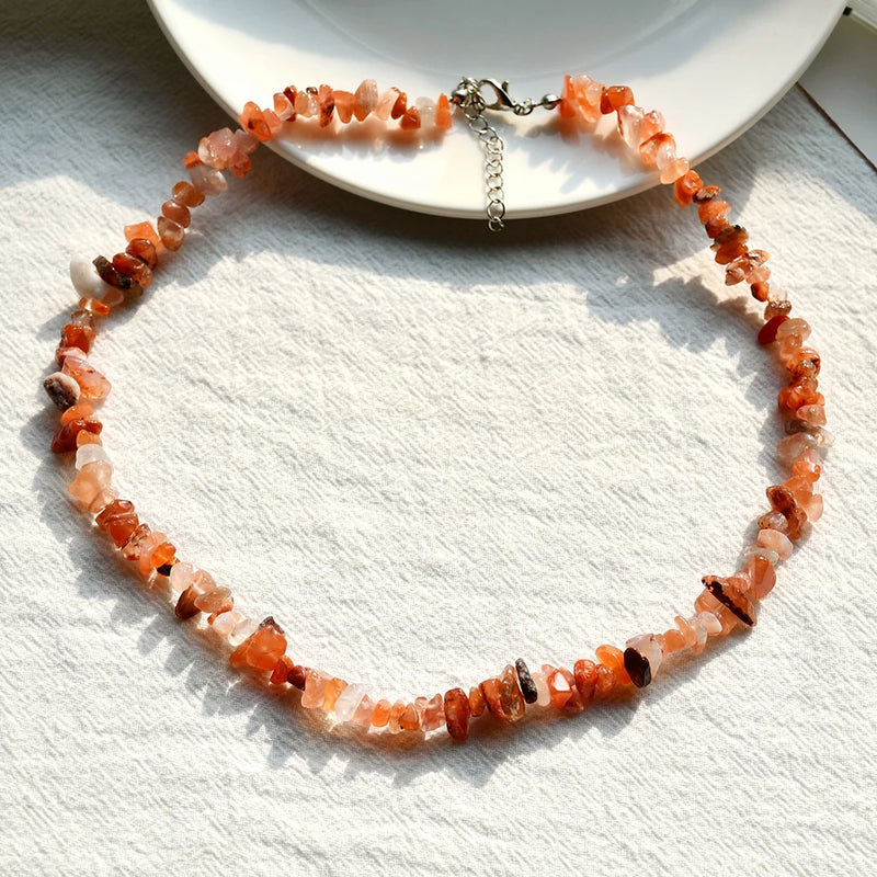 Natural Stone Mix Quartz Agate Aventurine Necklace