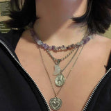 Natural Stone Mix Quartz Agate Aventurine Necklace