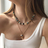 Natural Stone Mix Quartz Agate Aventurine Necklace