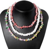 Natural Stone Necklace Turquoise Fluorite Crystal Chip Irregular Beads