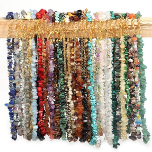 Natural Stone Necklace Turquoise Fluorite Crystal Chip Irregular Beads
