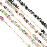 Natural Stone Necklace Turquoise Fluorite Crystal Chip Irregular Beads