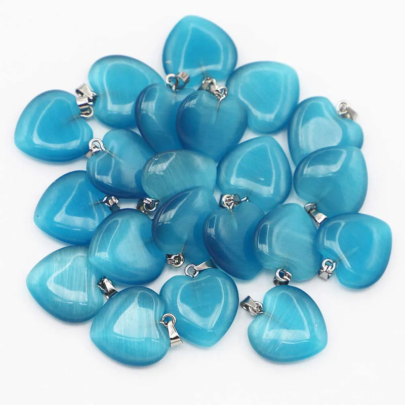 Agate Heart Necklace Pendant 30Pcs