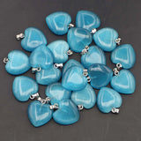 Agate Heart Necklace Pendant 30Pcs