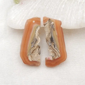 Argentine Rhodochrosite Nugget Earrings 31x13mm