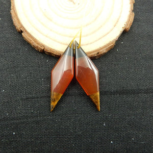 Obsidian Red Agate Tiger's Eye Gemstone Earring Beads
