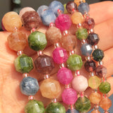 Colorful Tourmaline Faceted Spacer Beads for Jewelry Making 15''Inches