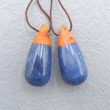 Orange Coral Natural Stone Earrings 31x13mm