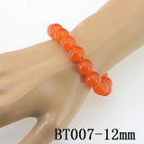 Orange Jades 6-12mm Round Bead Bracelet Natural Stone Gems