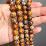 Orange Sea Sediment Jaspers Round Beads 15'' - Pick Size 6 8 10mm